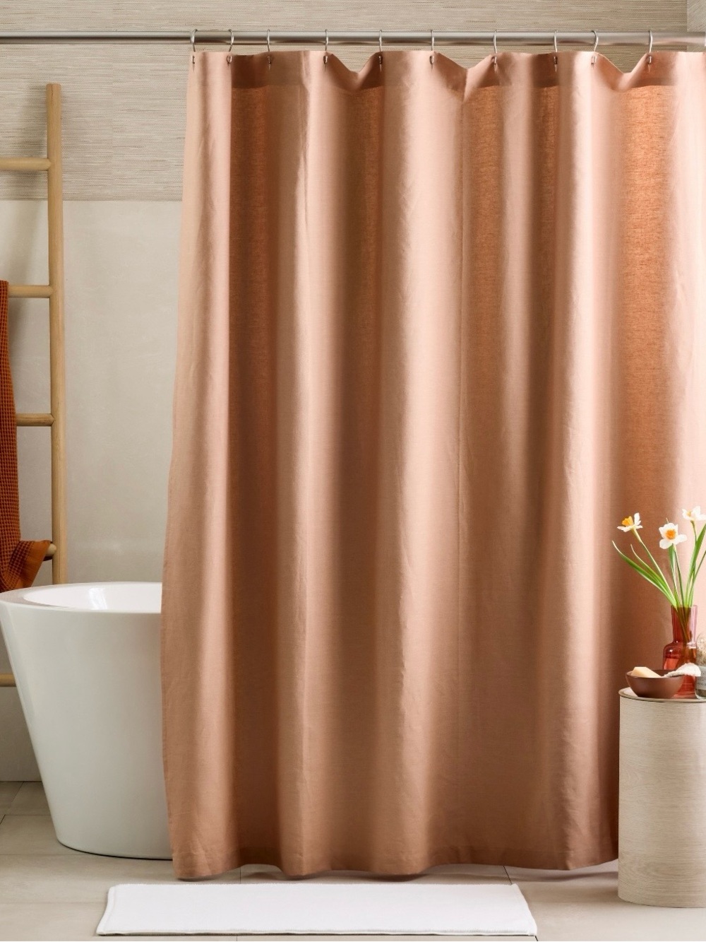 NWOT Quince European Linen Shower Curtain, Desert Sunset, 72 X 72